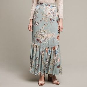 Anthropologie NWT floral printed embellished skirt XS